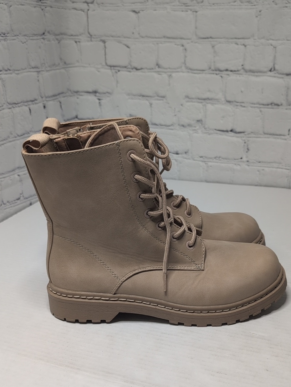 Torrid Stevie Lace-Up Combat Boots Tan Extra Wide